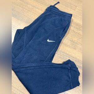 Nike Men's Black Joggers With Embroidered Swoosh: Size Medium